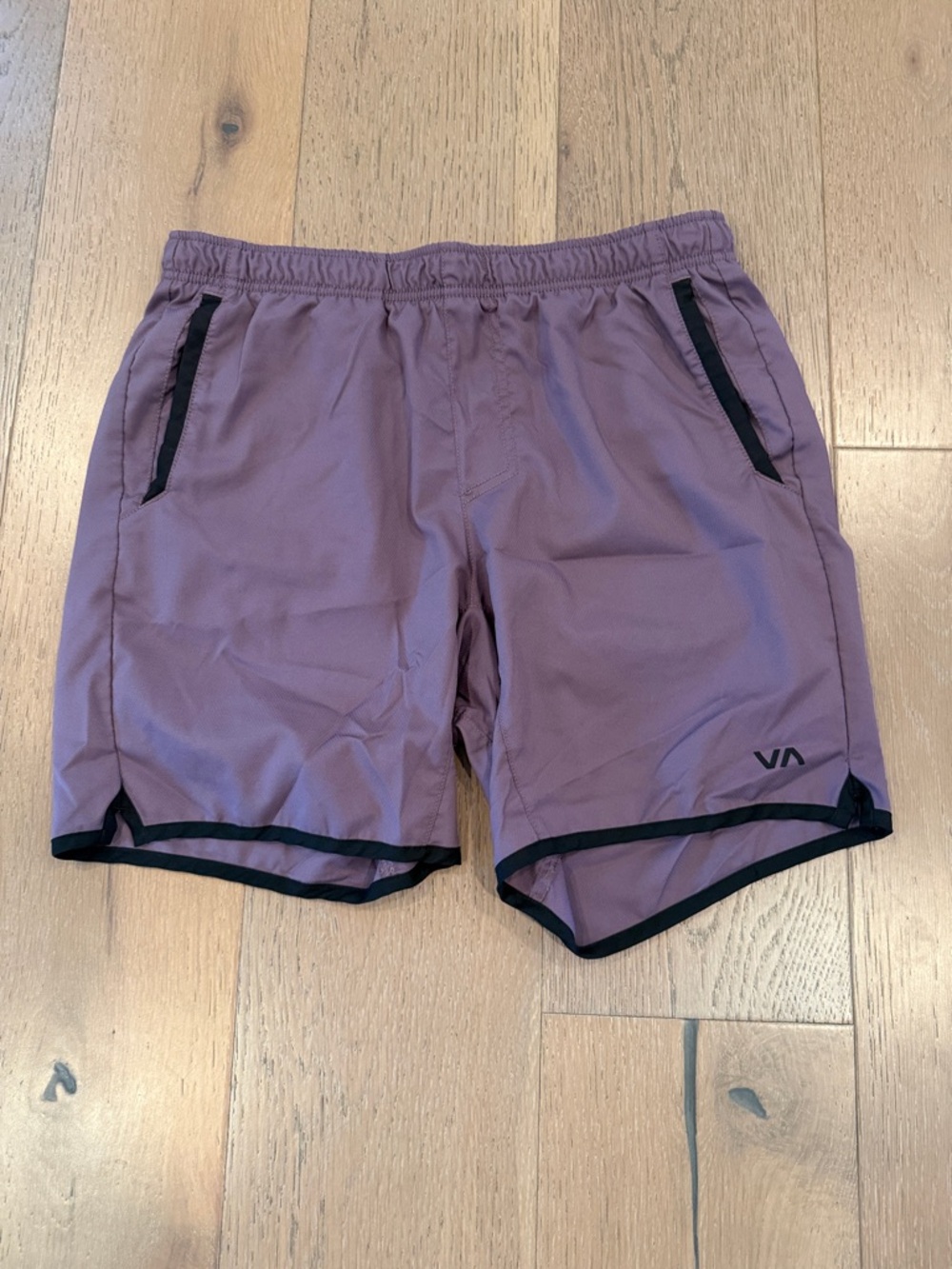 RVCA Purple Yogger Shorts with Black Trim
